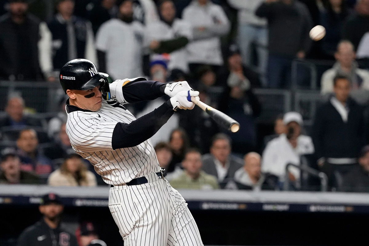 <i>Elsa/Getty Images via CNN Newsource</i><br/>Judge hits first postseason HR as Yankees take 2-0 ALCS Lead.