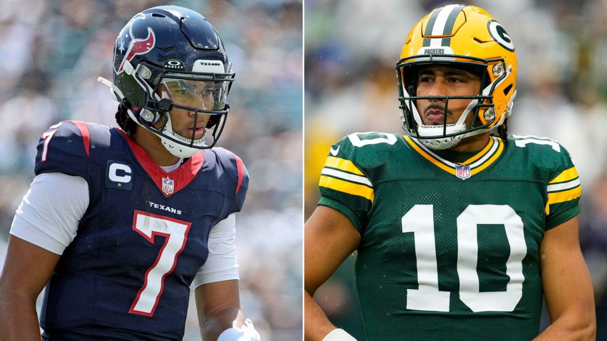 <i>Reuters via CNN Newsource</i><br/>C.J. Stroud (left) and Jordan Love (right) will face off when the Houston Texans and Green Bay Packers play on Sunday.