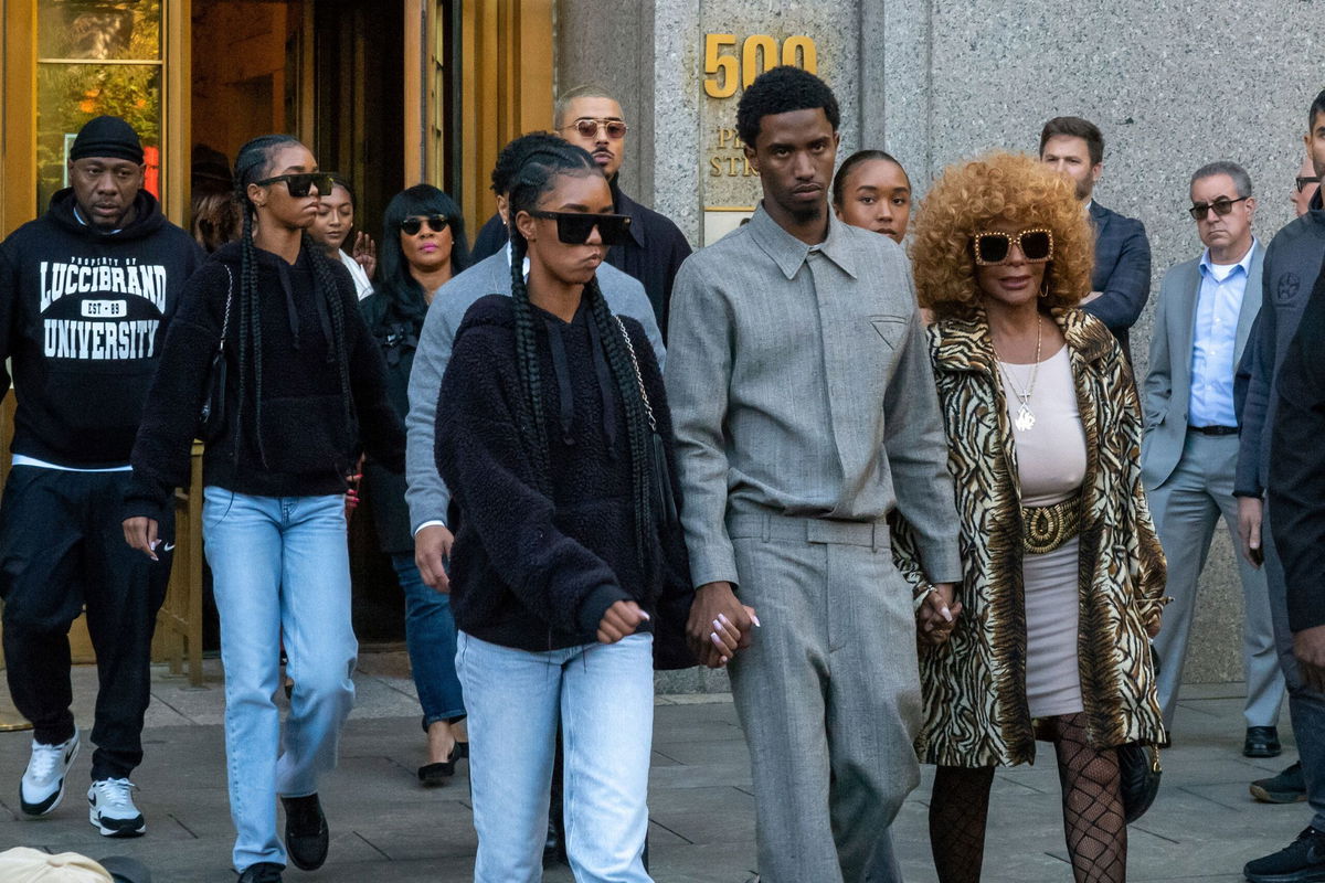 <i>David Dee Delgado/Getty Images via CNN Newsource</i><br/>The Combs family departs from the Southern District of New York Federal Court after a pre-trial hearing for Sean 'Diddy' Combs on October in New York City.