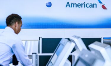 The American Airlines ticket counter at Ronald Reagan National Airport.