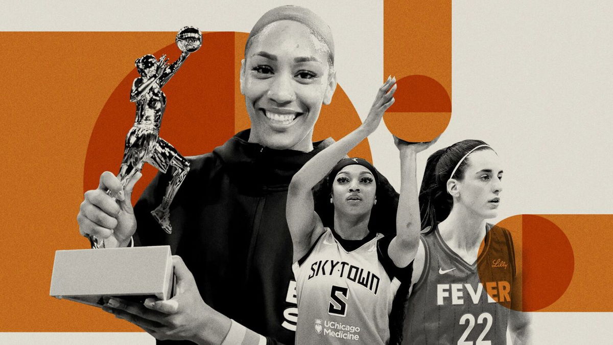 <i>Darron Cummings/AP via CNN Newsource</i><br/>Caitlin Clark took home the Rookie of the Year award and was named to the All-WNBA first team.