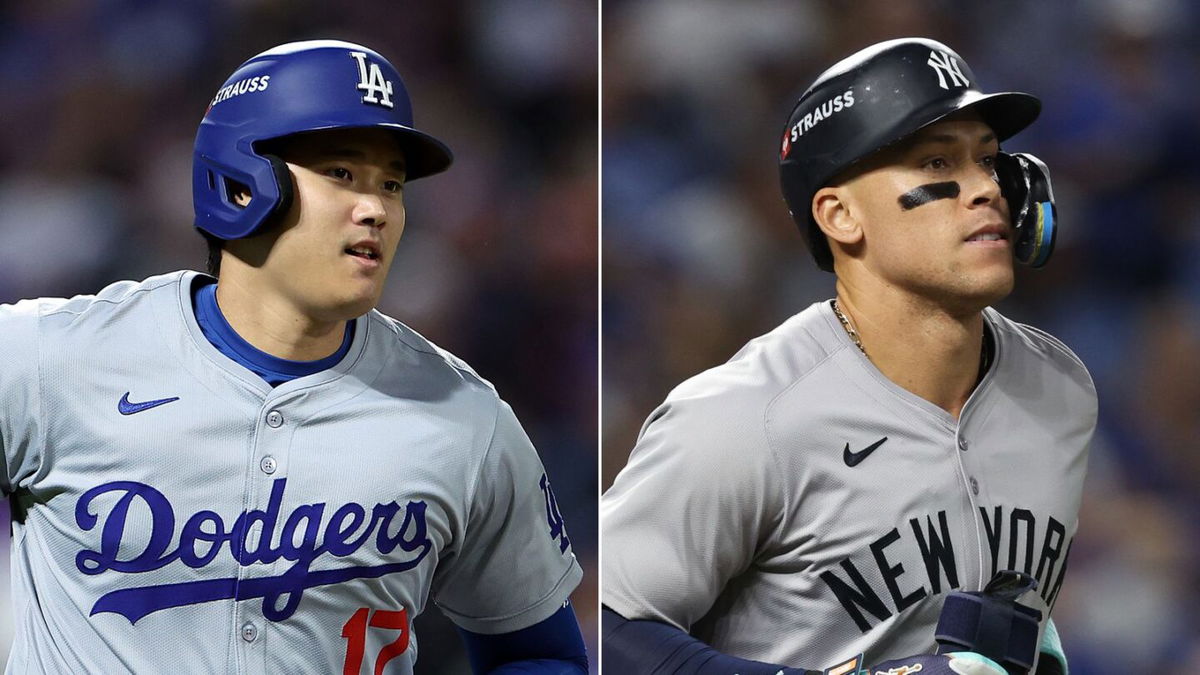 <i>Luke Hales/Jamie Squire/Getty Images via CNN Newsource</i><br/>Dodgers' Shohei Ohtani and Yankees' Aaron Judge are set to face off in the World Series.