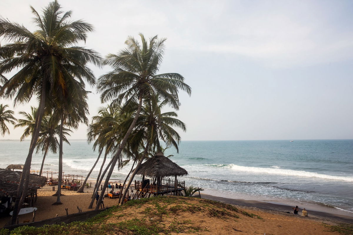 <i>Taylor Weidman/Bloomberg/Getty Images/File via CNN Newsource</i><br/>Thatched huts and palm trees stand on a beach in Arugam Bay