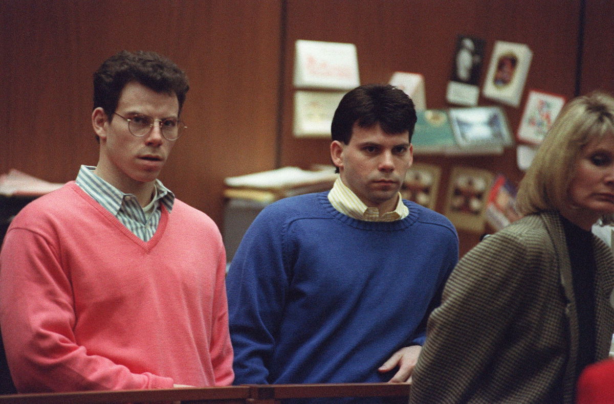 <i>Lee Celano/Reuters via CNN Newsource</i><br/>Erik Menendez (R) and brother Lyle listen to court proceedings during a May 17