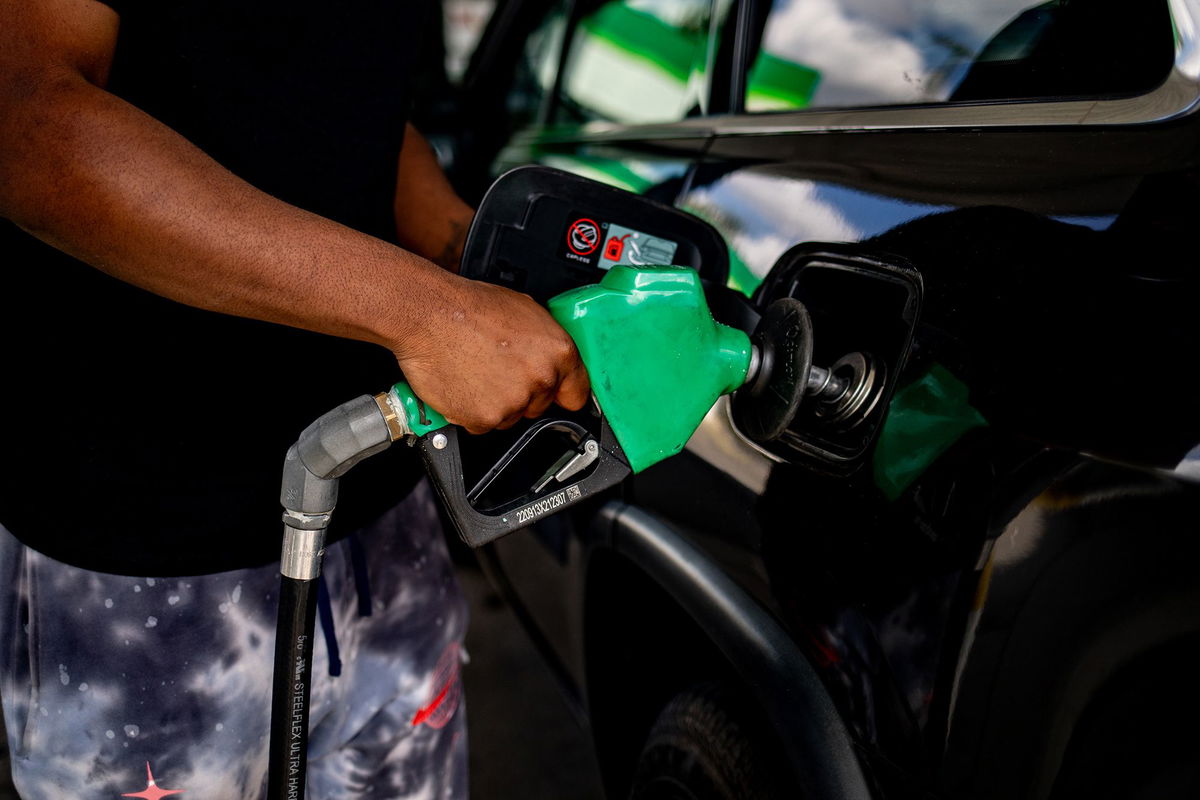 <i>Emily Elconin/Bloomberg/Getty Images via CNN Newsource</i><br/>A driver refuels their vehicle at a BP gas station in Detroit