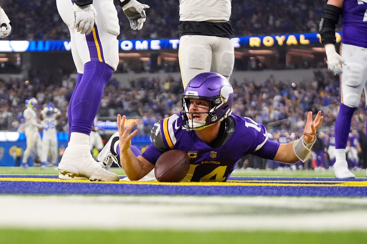 <i>Mark J. Terrill/AP via CNN Newsource</i><br/>The missed penalty call on Darnold allowed the Rams to seal their victory over the Vikings.