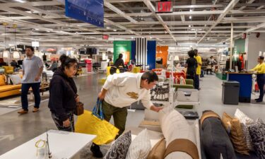 Pictured are shoppers at an Ikea store in Brooklyn