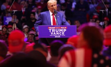 Former President Donald Trump speaks at a campaign rally at Madison Square Garden on October 27.