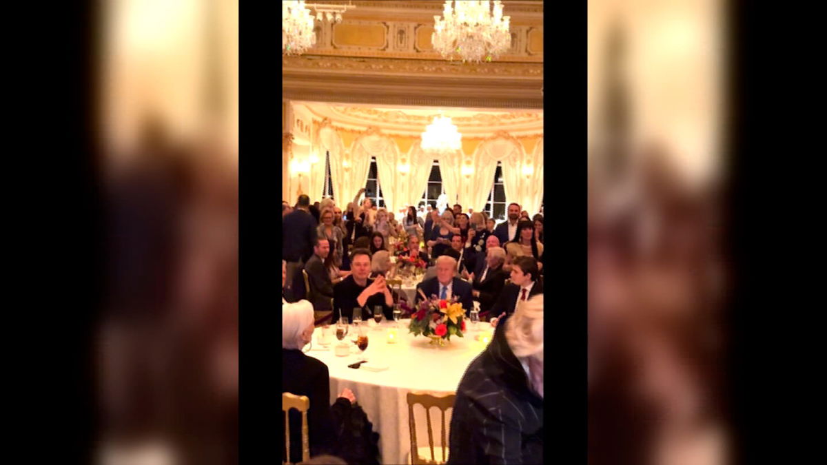 <i>Yaakov Safar via CNN Newsource</i><br/>Tesla CEO Elon Musk had a seat at the family table for Thanksgiving dinner at Mar-a-Lago