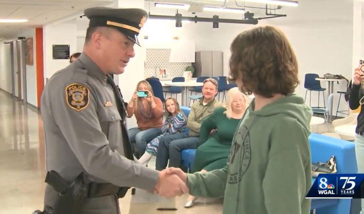 <i>WGAL via CNN Newsource</i><br/>Beckett Simpson got a citation for helping the YMCA's Kids Come First program. 