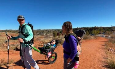 TJ, Robbie, Kristy and Taylor Cook hit the trails at Red Rock Canyon Open Space.