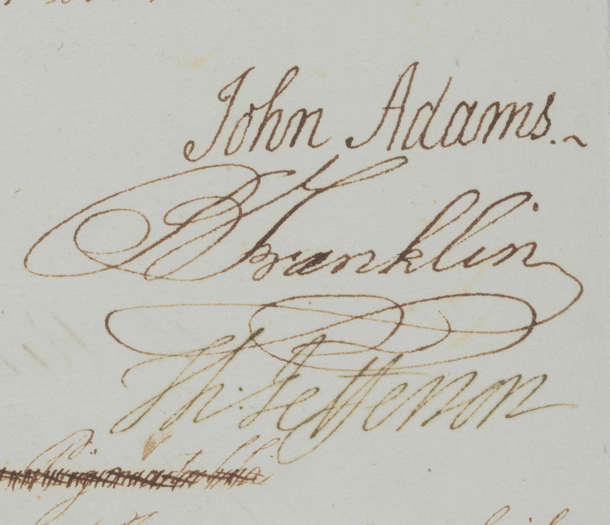 <i>Courtesy Bonhams via CNN Newsource</i><br/>The signatures of John Adams