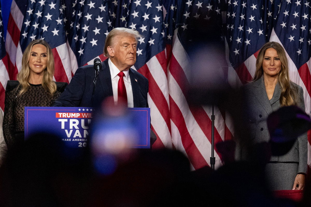 <i>Will Lanzoni/CNN via CNN Newsource</i><br/>Former President Donald Trump speaks at the Palm Beach County Convention Center in West Palm Beach