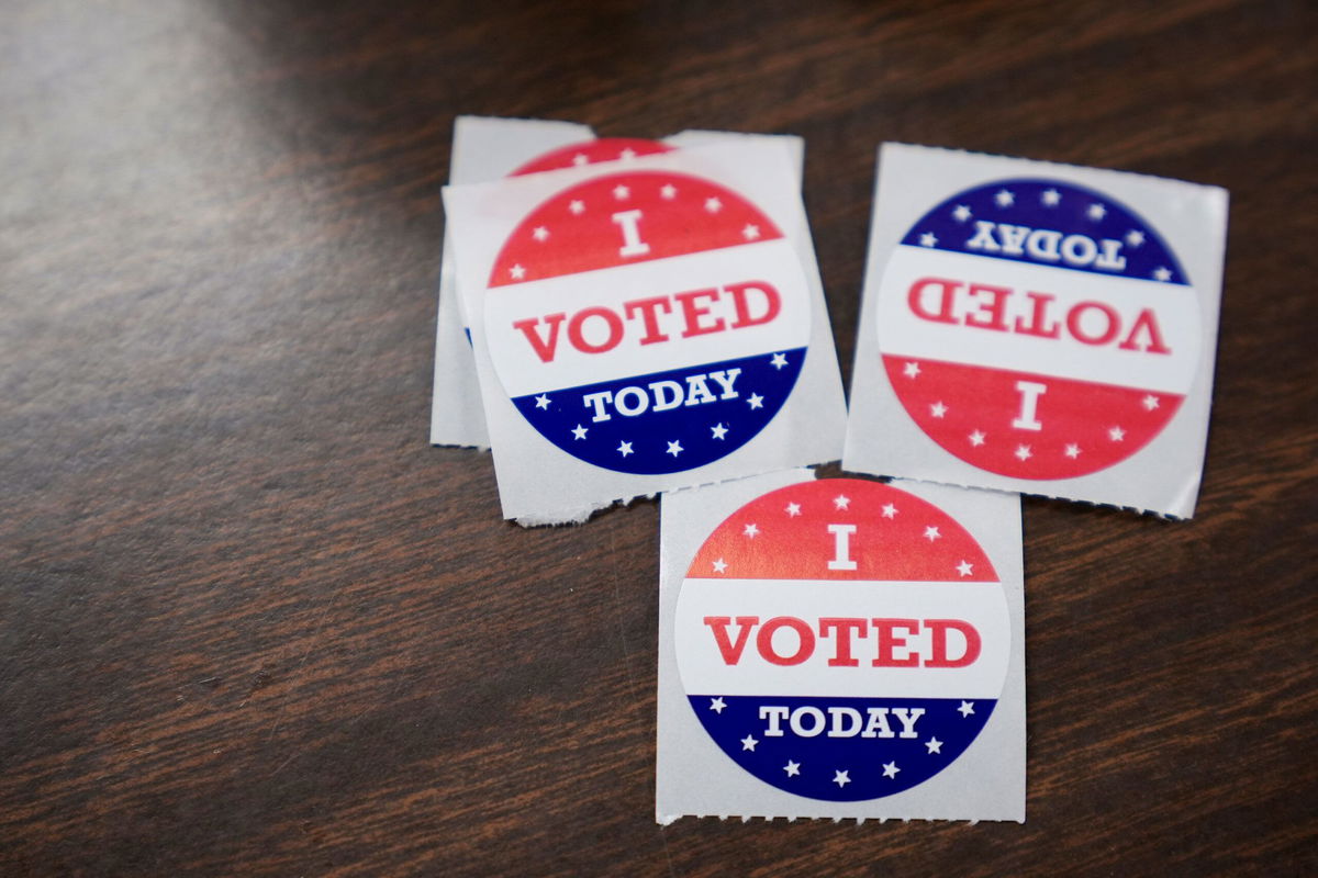 <i>Stephanie Scarbrough/AP via CNN Newsource</i><br />Stickers are displayed at a polling place in Black Mountain