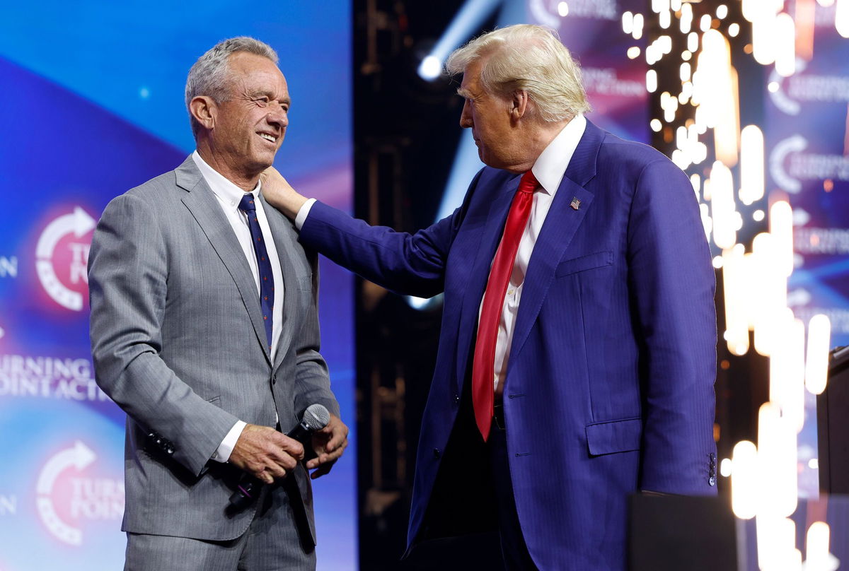 <i>Anna Moneymaker/Getty Images via CNN Newsource</i><br />Republican presidential nominee President Donald Trump and Robert F. Kennedy Jr. are seen here on October 23 in Duluth