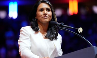 Tulsi Gabbard speaks before Donald Trump at a campaign rally at Madison Square Garden in October in New York.