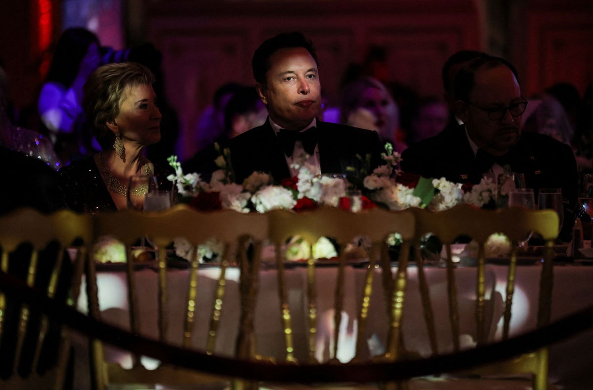 <i>Carlos Barria/Reuters via CNN Newsource</i><br/>Elon Musk attends the America First Policy Institute gala at Mar-A-Lago in Palm Beach