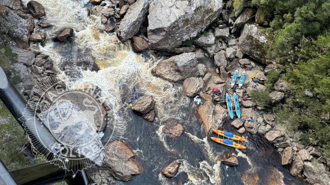 <i>Tasmania Police via CNN Newsource</i><br/>The scene where the man became trapped in the rocks of the Franklin River in Tasmania