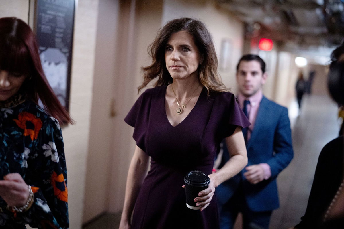 <i>Andrew Harnik/Getty Images via CNN Newsource</i><br/>Rep. Nancy Mace speaks to reporters on Capitol Hill on November 19.