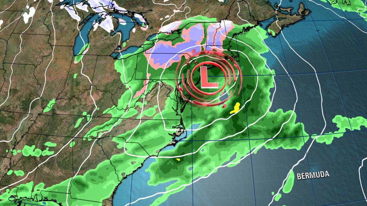 <i>CNN Weather via CNN Newsource</i><br/>A quick-moving storm is bringing rain to parts of the East Coast while a few snowflakes fall around the Great Lakes.