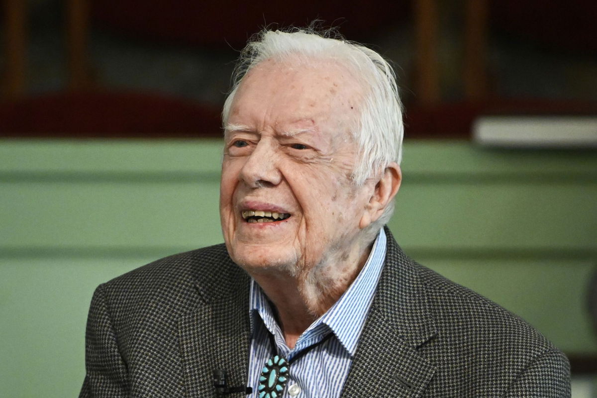 <i>John Amis/AP/File via CNN Newsource</i><br/>Former President Jimmy Carter teaches Sunday school at Maranatha Baptist Church in Plains