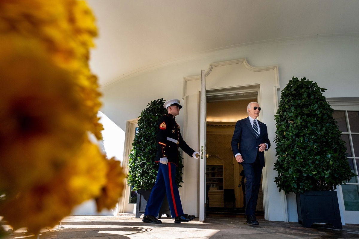 <i>Andrew Harnik/Getty Images via CNN Newsource</i><br/>President Joe Biden walks out of the Oval Office to speak about the results of the 2024 election in the Rose Garden on November 7.