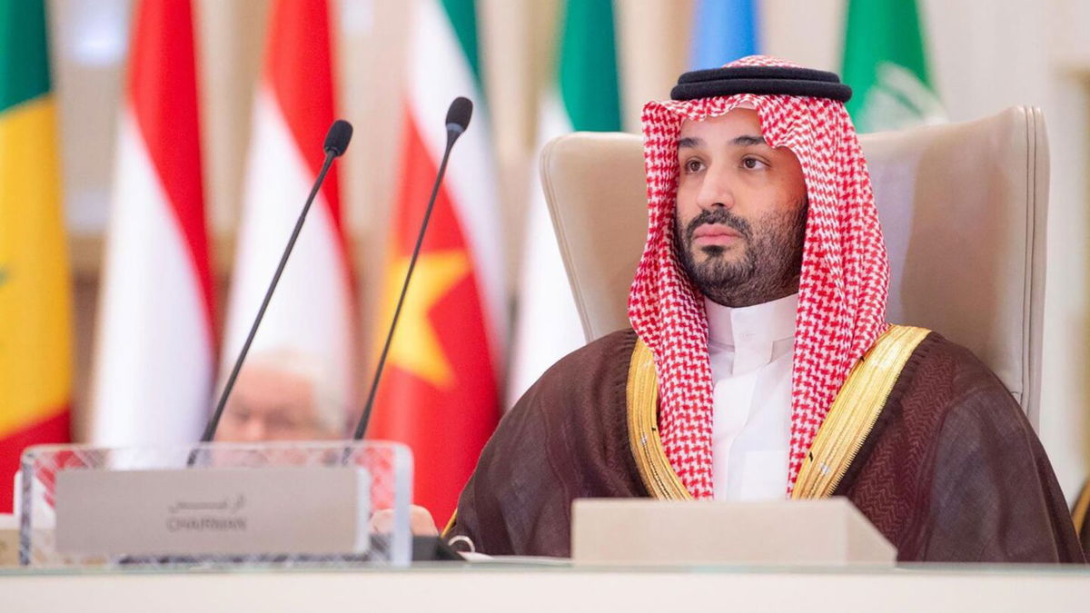 <i>APAImages/Shutterstock via CNN Newsource</i><br/>Saudi Crown Prince Mohammed bin Salman addresses the joint extraordinary leaders summit of the Organization of Islamic Cooperation and the Arab League on Monday