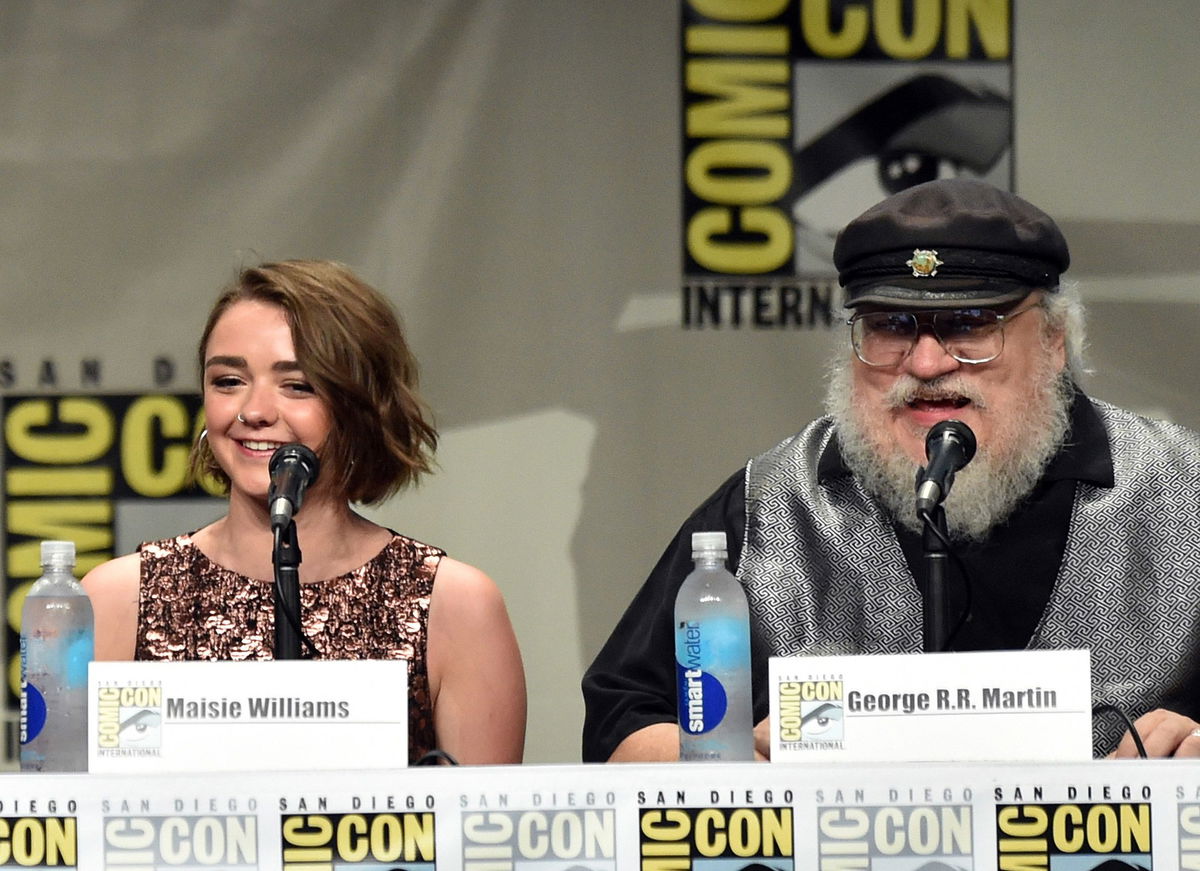 <i>Kevin Winter/Getty Images/File via CNN Newsource</i><br/>Actress Maisie Williams and writer George R.R. Martin attend HBO's 