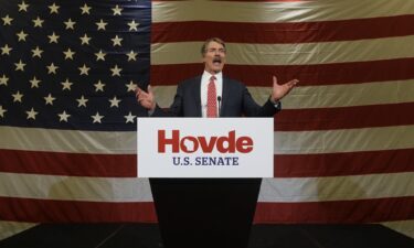 Wisconsin Senate candidate Eric Hovde speaks at his election night party in Madison on November 6.