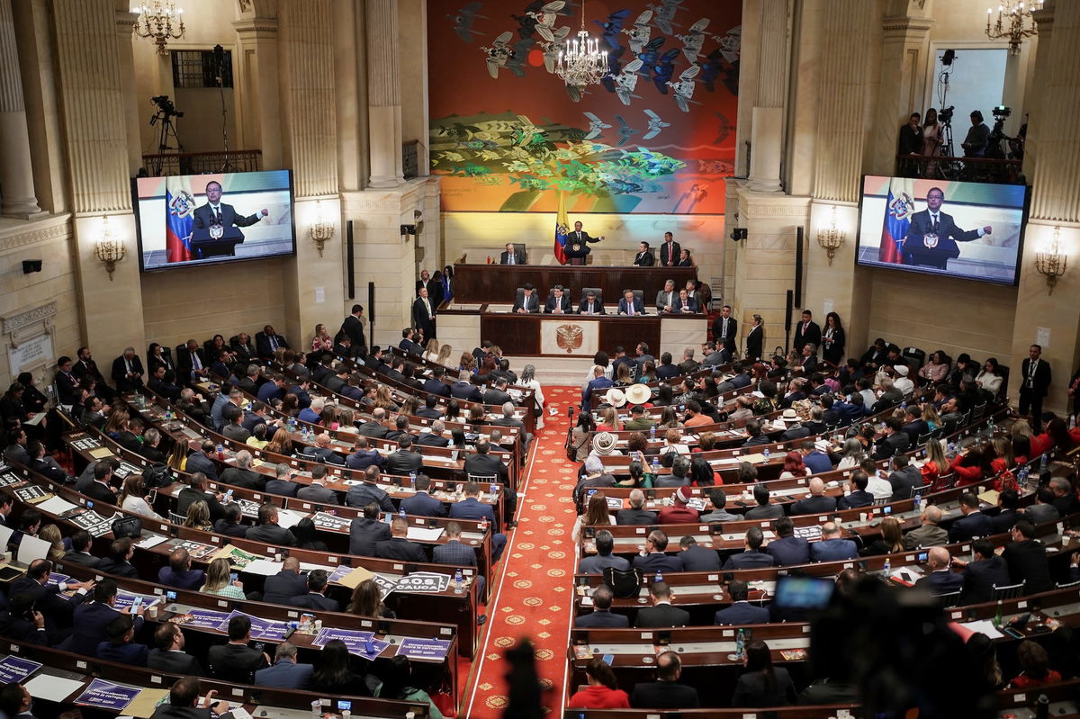 <i>Nathalia Angarita/Reuters/File via CNN Newsource</i><br/>Members of Colombia's congress attend the opening of the new session in Bogota