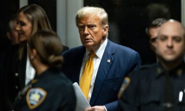 Former US President Donald Trump leaves the courtroom at the end of the day's proceedings in his criminal trial for allegedly covering up hush money payments at Manhattan Criminal Court on May 14 in New York City.