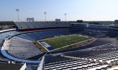 Highmark Stadium is expected to be covered by snow during Sunday Night Football.