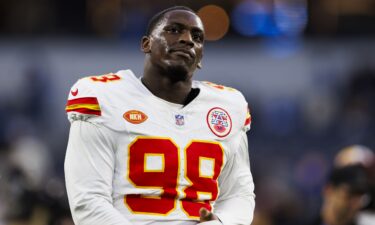 Kansas City Chiefs defensive tackle Tershawn Wharton walks off the field during a game against the Los Angeles Chargers at SoFi Stadium on January 7.