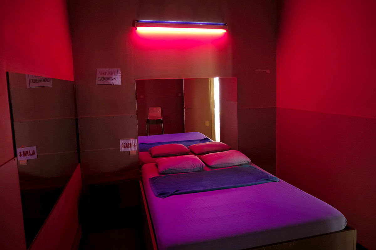 <i>Dirk Waem/Belga/AFP/Getty Images via CNN Newsource</i><br/>A room with mirrors at a sex bar in Ghent