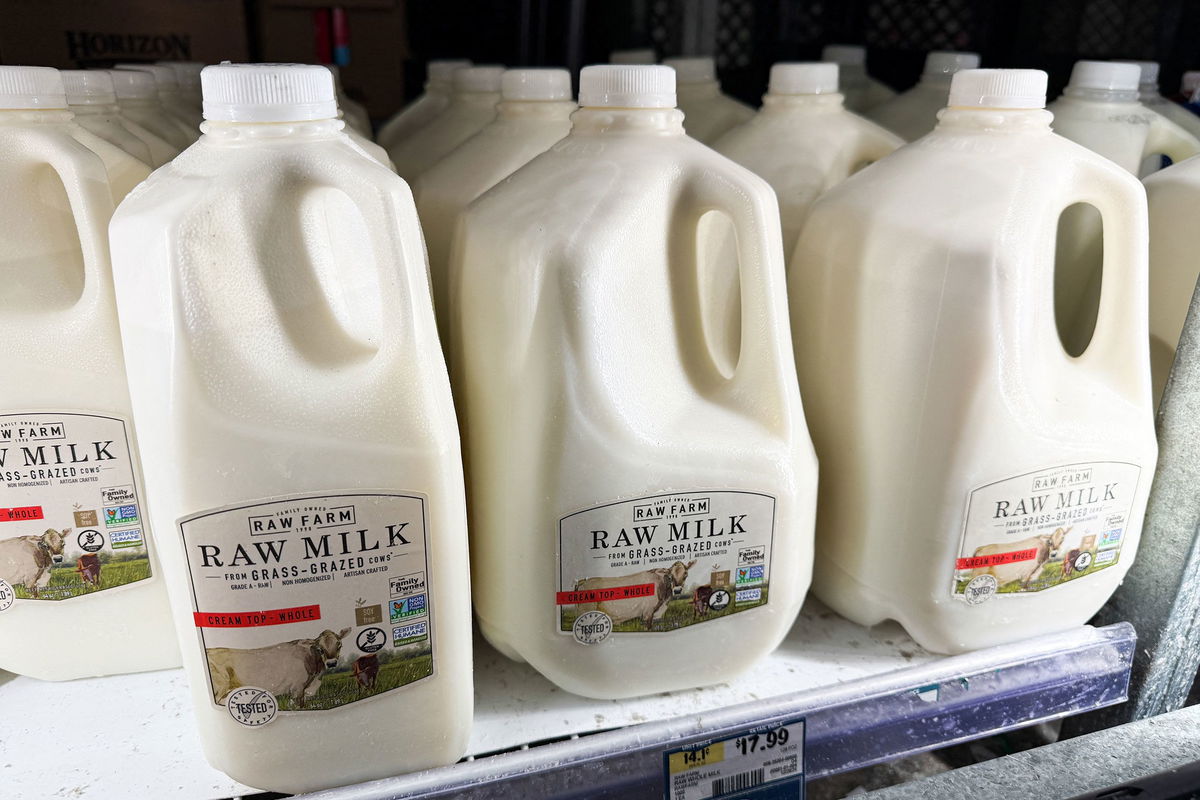 <i>Patrick T. Fallon/AFP/Getty Images via CNN Newsource</i><br/>The California Department of Food and Agriculture suspended the distribution of Raw Farm's raw milk products after bird flu was detected in samples of the milk.