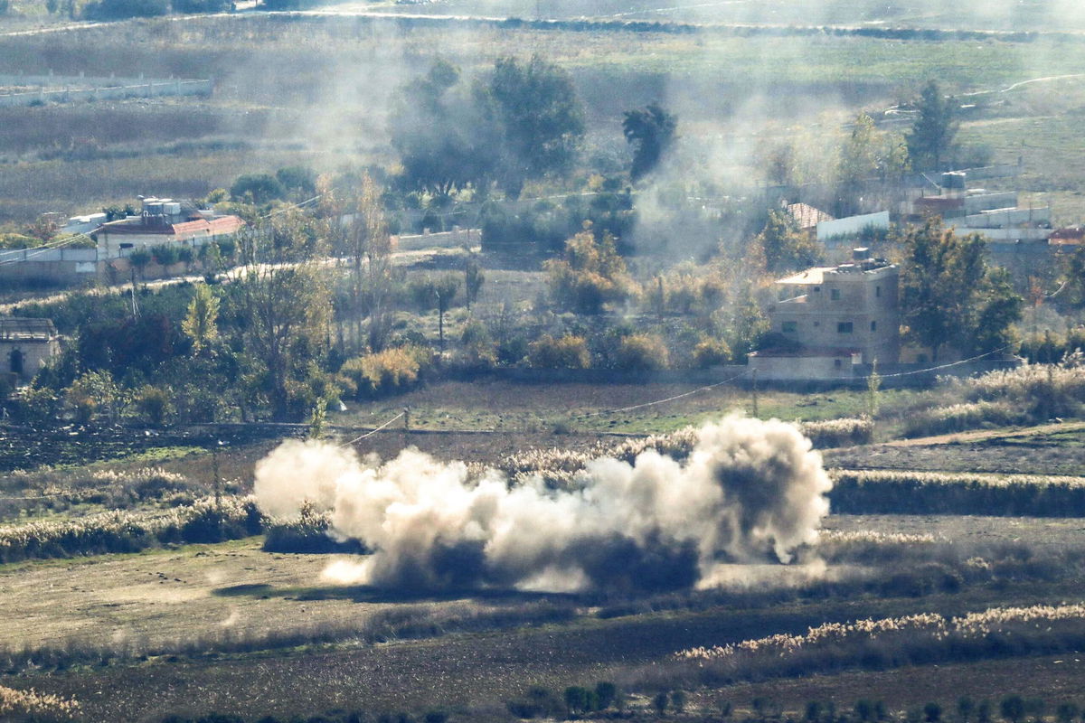 <i>AFP via Getty Images via CNN Newsource</i><br/>Israeli shelling is pictured in Marjayoun