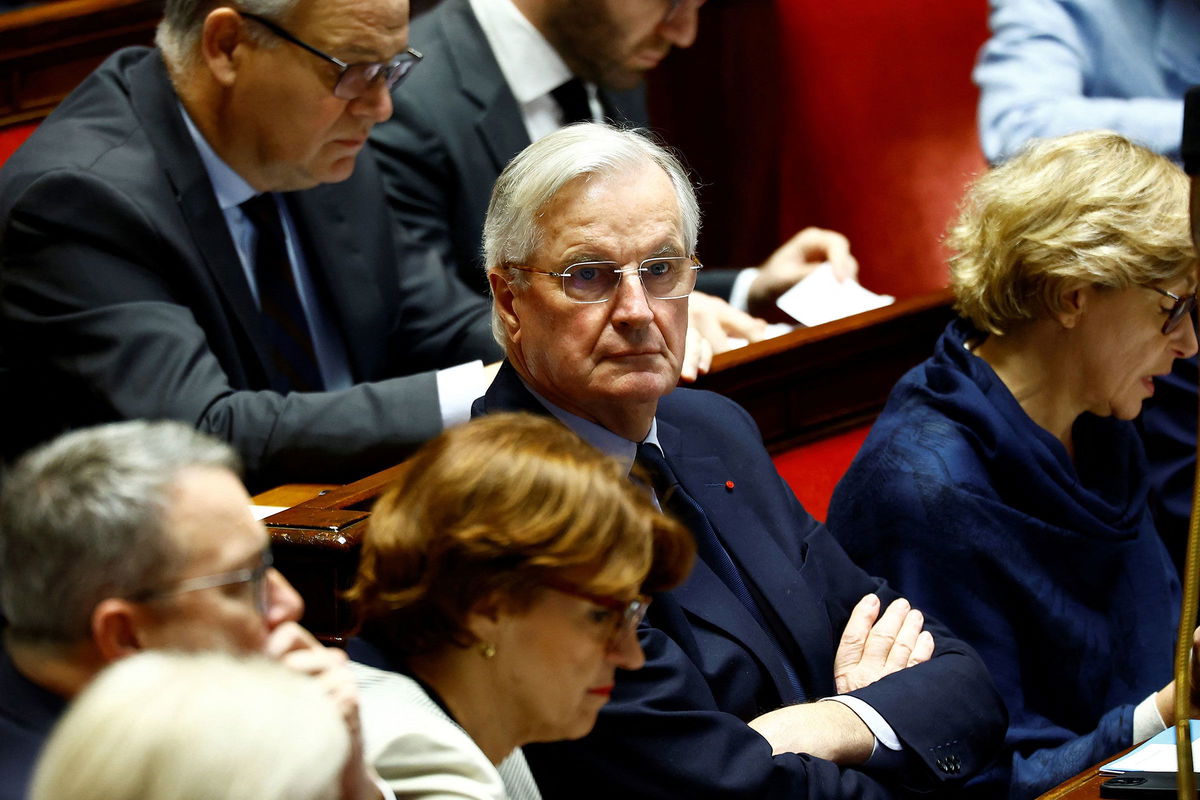 <i>Sarah Meyssonnier/Reuters via CNN Newsource</i><br/>French Prime Minister Michel Barnier and ministers are pictured at the National Assembly in Paris on Tuesday