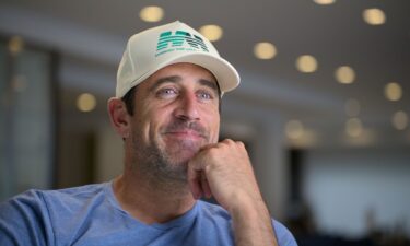 Aaron Rodgers speaks to the camera during his new documentary titled "Enigma."