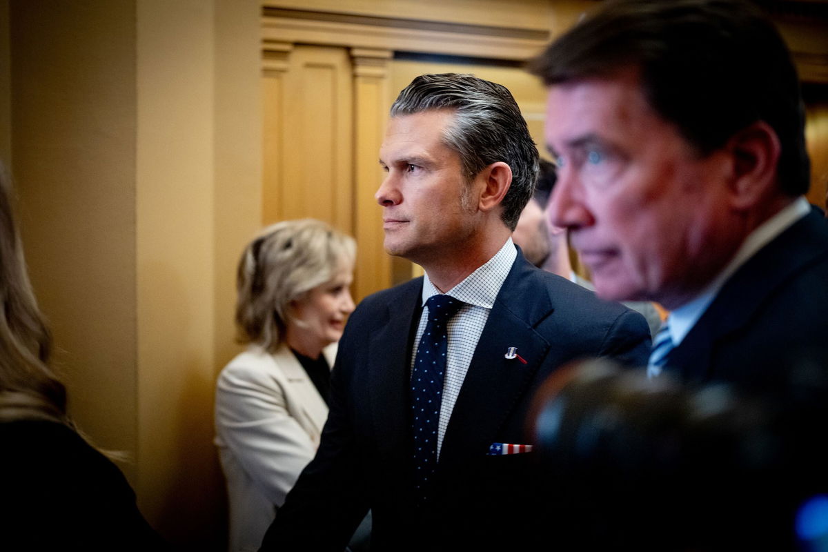 <i>Andrew Harnik/Getty Images via CNN Newsource</i><br/>Pete Hegseth