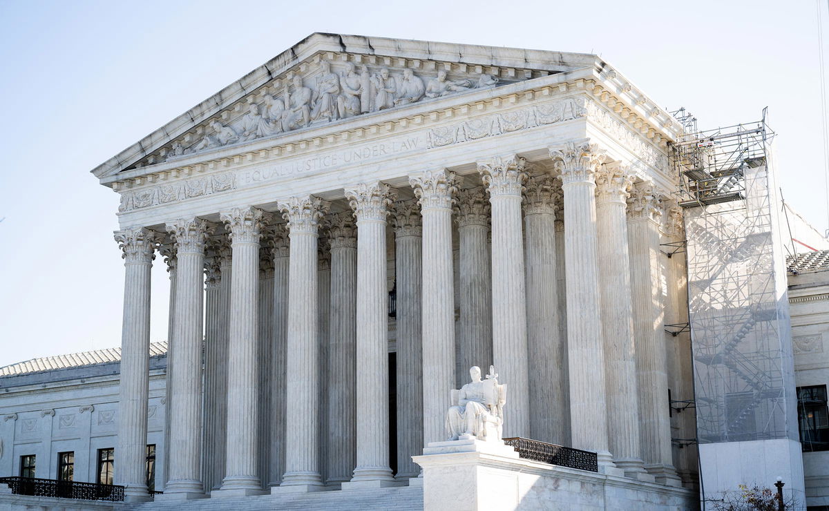 <i>Saul Loeb/AFP/Getty Images/File via CNN Newsource</i><br/>The US Supreme Court is seen on the first day of a new term in Washington