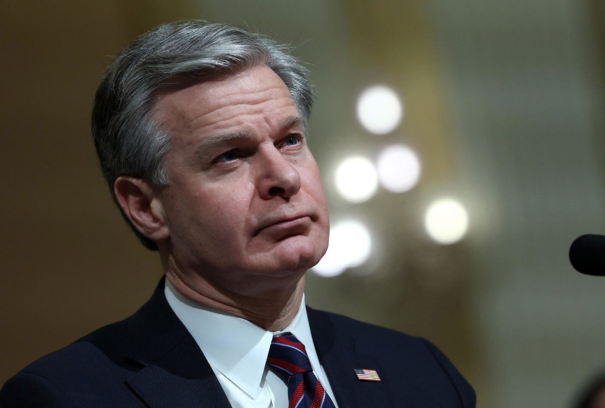 <i>Kevin Dietsch/Getty Images via CNN Newsource</i><br/>FBI Director Christopher Wray testifies before the House (Select) Strategic Competition Between the United States and the Chinese Communist Party Committee on Capitol Hill on January 31 in Washington