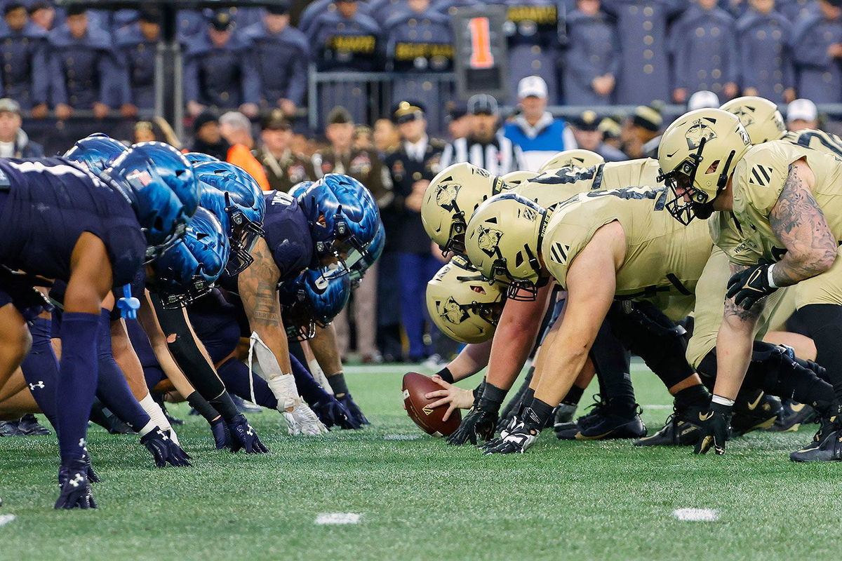 <i>Brendan Smialowski/AFP/Getty Images via CNN Newsource</i><br />Donald Trump joined the West Point cadets during the 2020 Army-Navy game.