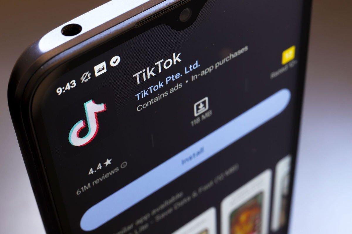 <i>Jaque Silva/NurPhoto/AP via CNN Newsource</i><br/>The TikTok logo appears on the screen of a smartphone in Reno