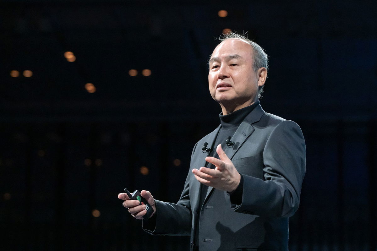 <i>Tomohiro Ohsumi/Getty Images via CNN Newsource</i><br/>SoftBank Group CEO Masayoshi Son speaks during the SoftBank World 2024 on October 3 in Tokyo