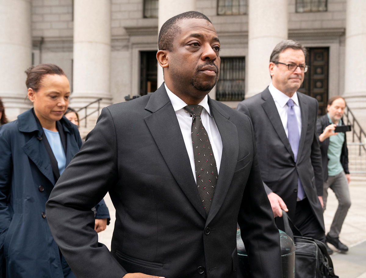 <i>Barry Williams/New York Daily News/Getty Images via CNN Newsource</i><br/>Former New York Lt. Gov. Brian Benjamin leaves Manhattan Federal Court on May 12