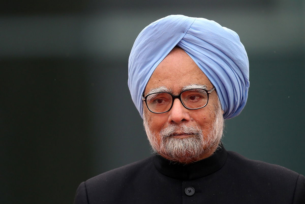 <i>Sean Gallup/Getty Images via CNN Newsource</i><br/>India's former Prime Minister Manmohan Singh arrives at the Chancellery on April 11