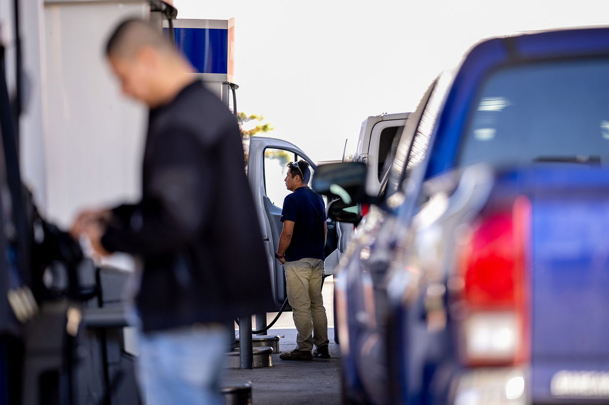 <i>Andrew Harnik/Getty Images via CNN Newsource</i><br/>Gas prices have dropped sharply since spiking to record highs in mid-2022. GasBuddy expects Americans will spend $115 billion less on fuel than they did in 2022