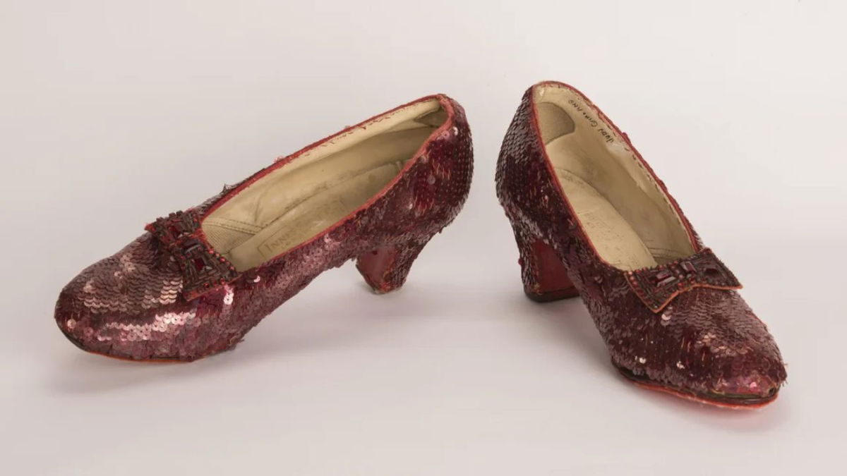 A pair of ruby slippers featured in the classic 1939 film 