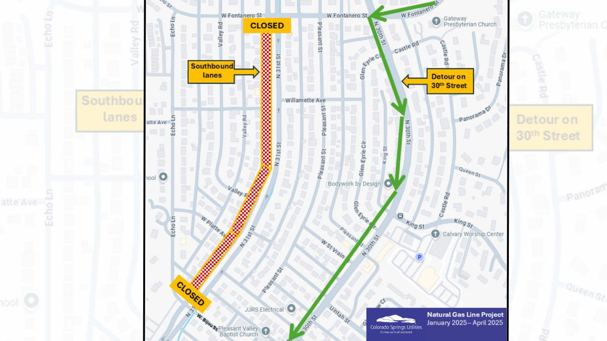 Colorado Springs Utilities is undertaking a major project which will close a large section of North 31st Street until at least April.