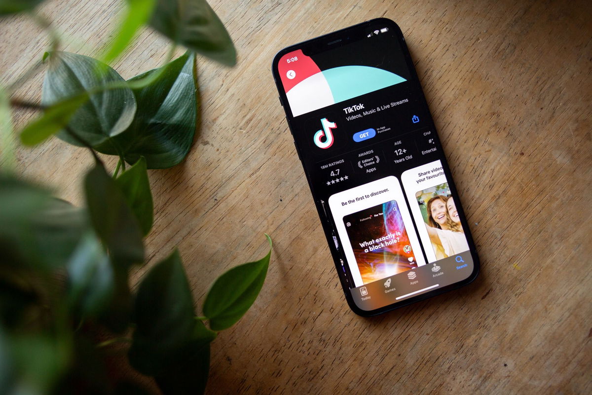 <i>Brook Joyner/CNN via CNN Newsource</i><br/>TikTok is seen in the app store of an iPhone on January 8. TikTok creators and users are facing the reality that the popular short-video app will likely be banned in the United States.